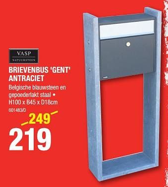 Promoties Brievenbus gent antraciet - Vasp - Geldig van 31/01/2019 tot 17/02/2019 bij HandyHome
