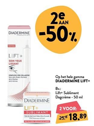 Promoties Lift+ sublimant dagcrème - Diadermine - Geldig van 30/01/2019 tot 26/02/2019 bij DI