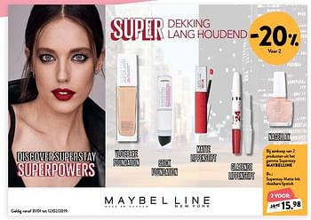 Promotions Superstay matte ink vloeibare lipstick - Maybelline - Valide de 30/01/2019 à 26/02/2019 chez DI
