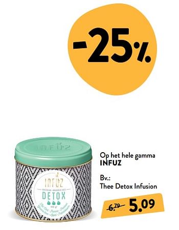 Promoties Thee detox infusion - Infuz - Geldig van 30/01/2019 tot 26/02/2019 bij DI