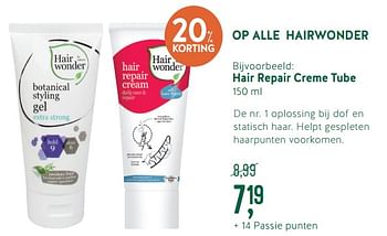 Promotions Op alle hairwonder hair repair creme tube - Hairwonder - Valide de 28/01/2019 à 24/02/2019 chez Holland & Barret