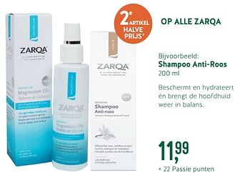 Promoties Op alle zarqa shampoo anti-roos - Zarqa - Geldig van 28/01/2019 tot 24/02/2019 bij Holland & Barret