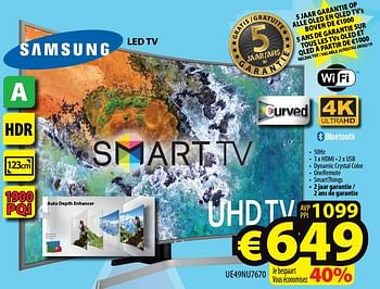 Promotions Samsung led tv ue49nu7670 - Samsung - Valide de 06/02/2019 à 13/02/2019 chez ElectroStock
