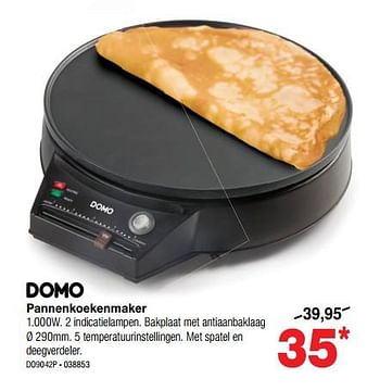 Promoties Domo pannenkoekenmaker do9042p - Domo - Geldig van 31/01/2019 tot 24/02/2019 bij Home & Co
