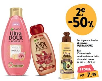Promotions Crème de soin nutrition intense huile d`avocat et beurre de karité - Ultra Doux - Valide de 30/01/2019 à 26/02/2019 chez DI