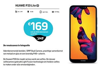 Promotions Huawei p20 lite - Huawei - Valide de 31/01/2019 à 18/03/2019 chez Base