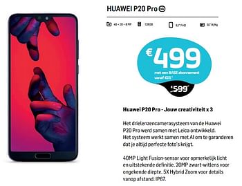 Promoties Huawei p20 pro - Huawei - Geldig van 31/01/2019 tot 18/03/2019 bij Base