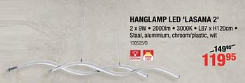 Promoties Hanglamp led lasana 2 - Eglo - Geldig van 31/01/2019 tot 17/02/2019 bij HandyHome