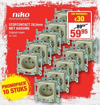 Promoties Stopcontact met aarding - Niko - Geldig van 31/01/2019 tot 17/02/2019 bij HandyHome