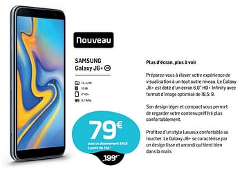 Promotions Samsung galaxy j6+ - Samsung - Valide de 31/01/2019 à 18/03/2019 chez Base