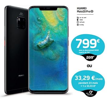 Promotions Huawei mate20 pro - Huawei - Valide de 31/01/2019 à 18/03/2019 chez Base