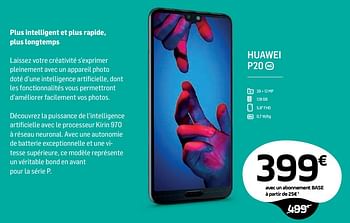 Promotions Huawei p20 - Huawei - Valide de 31/01/2019 à 18/03/2019 chez Base