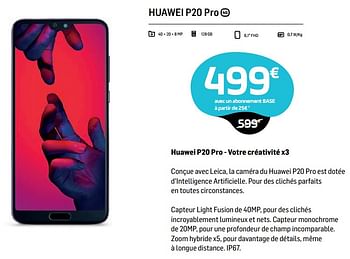 Promotions Huawei p20 pro - Huawei - Valide de 31/01/2019 à 18/03/2019 chez Base