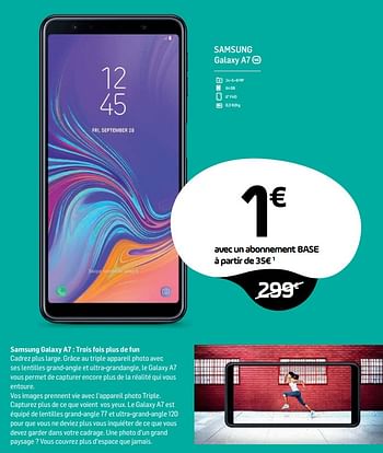 Promotions Samsung galaxy a7 - Samsung - Valide de 31/01/2019 à 18/03/2019 chez Base