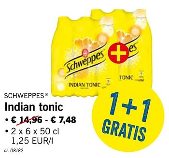 Promoties Indian tonic - Schweppes - Geldig van 11/02/2019 tot 16/02/2019 bij Lidl