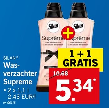 Promotions Wasverzachter supreme - Silan - Valide de 11/02/2019 à 16/02/2019 chez Lidl
