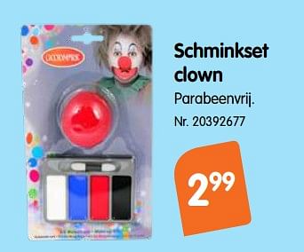 Promotions Schminkset clown - Produit maison - Fun - Valide de 23/01/2019 à 05/03/2019 chez Fun