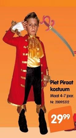 Promoties Piet piraat kostuum - Piet Piraat - Geldig van 23/01/2019 tot 05/03/2019 bij Fun