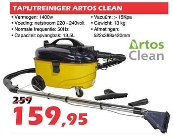 Promoties Tapijtreiniger artos clean - Artos Clean - Geldig van 28/01/2019 tot 17/02/2019 bij Itek