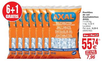 Promotions Pastilles de sel zouttabletten axal - Axal - Valide de 05/02/2019 à 18/02/2019 chez Cora