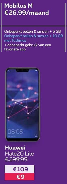 Promoties Huawei mate20 lite - Huawei - Geldig van 01/02/2019 tot 28/02/2019 bij Proximus