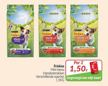 Promoties Mini menu hondenbrokken - Friskies - Geldig van 01/02/2019 tot 28/02/2019 bij Intermarche