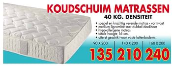 Promoties Koudschuim matrassen - Huismerk - EmDecor - Geldig van 01/02/2019 tot 28/02/2019 bij Emdecor