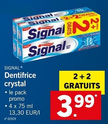 Promotions Dentifrice crystal - Signal - Valide de 11/02/2019 à 16/02/2019 chez Lidl