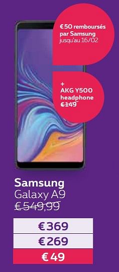 Promotions Samsung galaxy a9 - Samsung - Valide de 01/02/2019 à 28/02/2019 chez Proximus