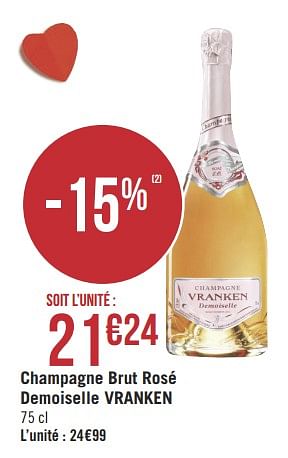 Promotions Champagne brut rosé demoiselle vranken - Champagne - Valide de 05/02/2019 à 17/02/2019 chez Géant Casino
