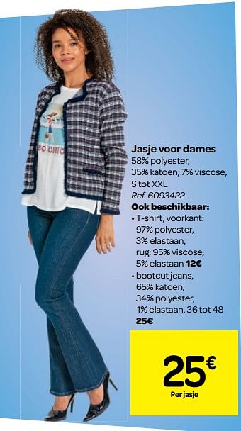 Promoties Jasje voor dames - Huismerk - Carrefour  - Geldig van 06/02/2019 tot 18/02/2019 bij Carrefour