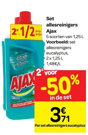 Promoties Set allesreinigers eucalyptus - Ajax - Geldig van 06/02/2019 tot 18/02/2019 bij Carrefour