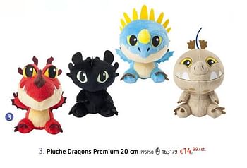 Promoties Pluche dragons premium 20 cm - Dreamworks - Geldig van 07/02/2019 tot 09/03/2019 bij Dreamland