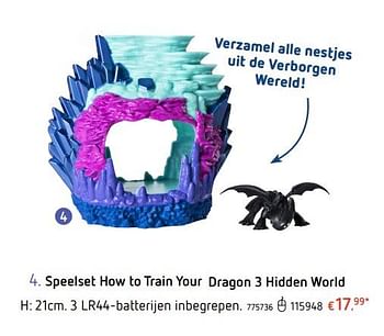 Promoties Speelset how to train your dragon 3 hidden world - Dreamworks - Geldig van 07/02/2019 tot 09/03/2019 bij Dreamland