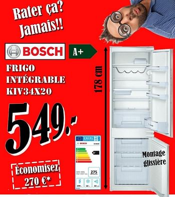 Promotions Bosch frigo integrable kiv34x20 - Bosch - Valide de 01/02/2019 à 28/02/2019 chez Electro Zschau
