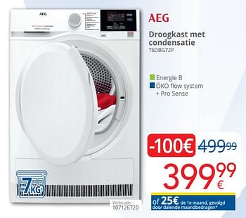 AEG Aeg droogkast met condensatie t6dbg72p - Promotie bij Eldi