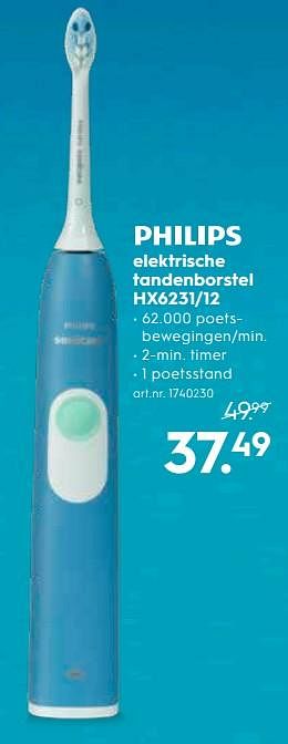 Promoties Philips elektrische tandenborstel hx6231-12 - Philips - Geldig van 06/02/2019 tot 19/02/2019 bij Blokker