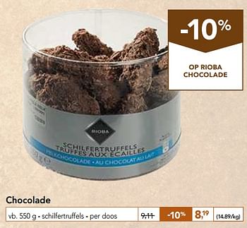 Promotions Chocolade schilfertruffels - Rioba - Valide de 13/02/2019 à 26/02/2019 chez Makro