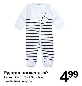 Promotions Pyjama nouveau-né - Produit maison - Zeeman  - Valide de 02/02/2019 à 31/07/2019 chez Zeeman