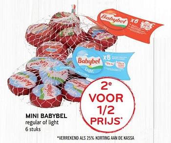 Promoties Mini babybel 2de voor 1/2 prijs - Babybel - Geldig van 13/02/2019 tot 26/02/2019 bij Alvo