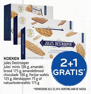 Promoties Koeken 2+1 gratis - Jules Destrooper - Geldig van 13/02/2019 tot 26/02/2019 bij Alvo