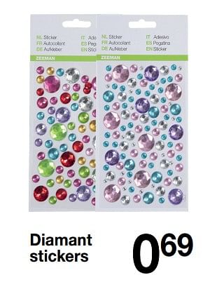 Promotions Diamant stickers - Produit maison - Zeeman  - Valide de 09/02/2019 à 15/02/2019 chez Zeeman