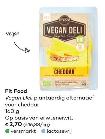 Promoties Vegan deli plantaardig alternatief voor cheddar - Fitfood - Geldig van 06/02/2019 tot 05/03/2019 bij Bioplanet