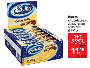 Promotions Barres chocolatées - Milky Way - Valide de 13/02/2019 à 26/02/2019 chez Makro