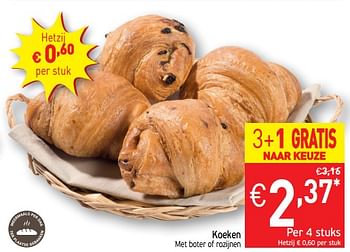 Promoties Koeken met boter of rozijnen - Huismerk - Intermarche - Geldig van 12/02/2019 tot 17/02/2019 bij Intermarche