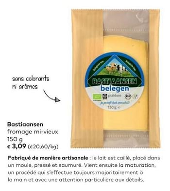 Promotions Bastiaansen fromage mi-vieux - Bastiaansen - Valide de 06/02/2019 à 05/03/2019 chez Bioplanet
