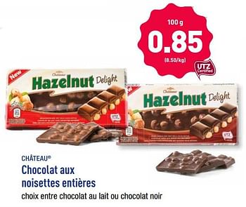 Chateau Chocolat Aux Noisettes Entieres En Promotion Chez Aldi