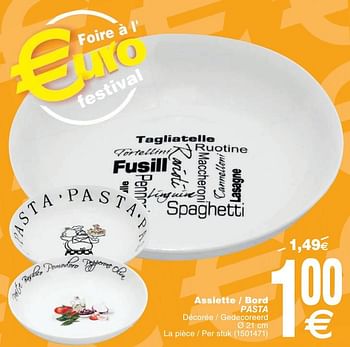Promoties Assiette - bord pasta - Huismerk - Cora - Geldig van 12/02/2019 tot 25/02/2019 bij Cora