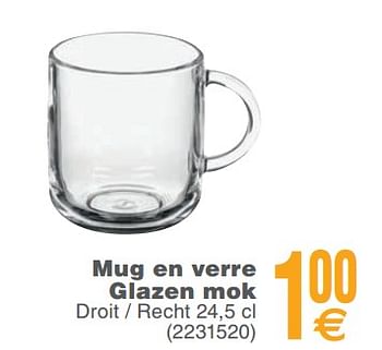 Promoties Mug en verre glazen mok - Huismerk - Cora - Geldig van 12/02/2019 tot 25/02/2019 bij Cora