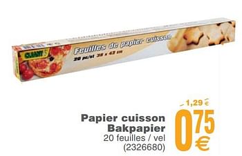 Promoties Papier cuisson bakpapier - Cleany - Geldig van 12/02/2019 tot 25/02/2019 bij Cora